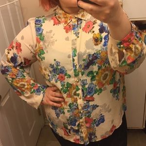 Plus Size Floral Button Up Top Forever 21